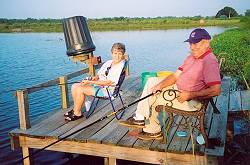 Joe and Judy Elliott of Brent enjoying pier fishing