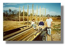 Chad Wilson, Hudson and Lauren help grandaddy built the Inez pier