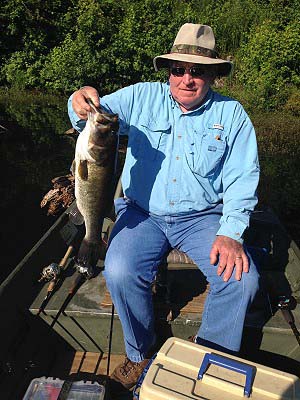 Jackie Nichols with a nice Bar-D bass, July 2014