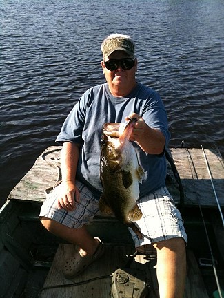 Rod Bamburg with a big bass, May, 2013