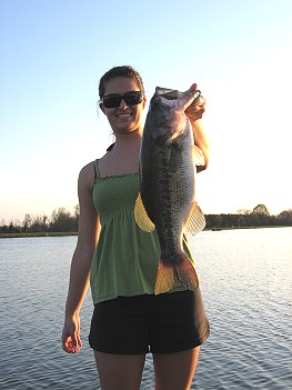 Liz with another big bass, 08