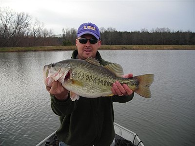 Brian Sharp and big bass, 2008