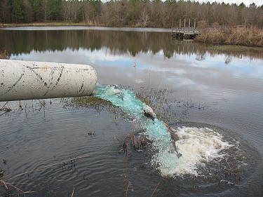 "Shooting" bass into Snag Lake, Jan. 16